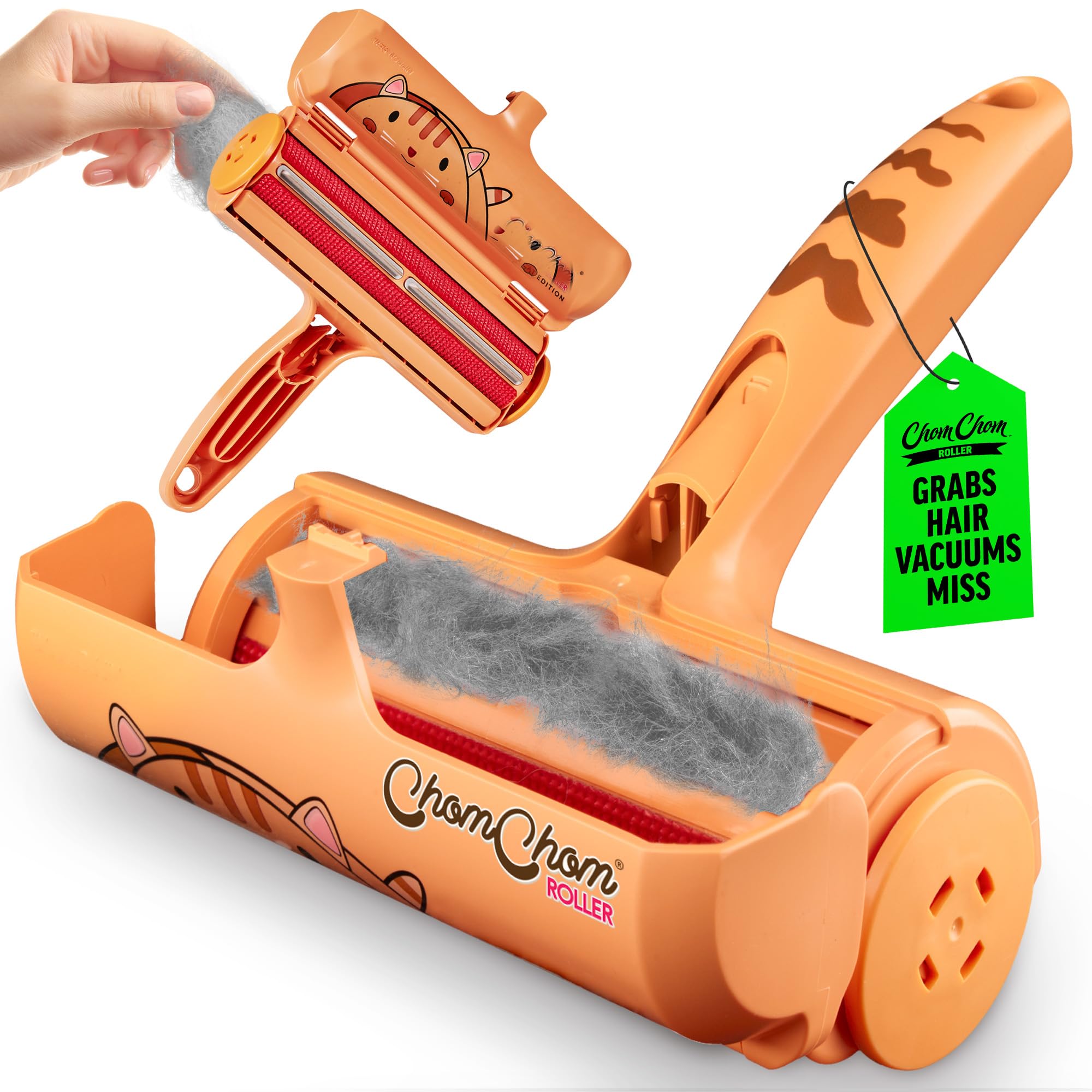 ChomChom Roller Chom Chom Pet Hair Remover - Reusable Cat and Dog Lint s for Furniture, Couch, Car, and Clothes - Limited Cat Edition