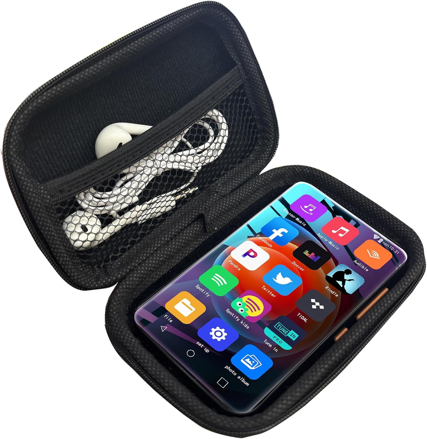 Compatible with MYMAHDI M400 MP3 Player Case, Lamshaw Hard Shell Travel and Storage Case Carrying Case Compatible with MYMAHDI M400 4" MP3 Player (Black)