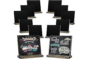 12 Pack Small Chalk Board Signs with Stand: Versatile Tabletop and Party Decor