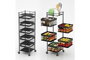 Rotating Fruit and Vegetable Basket for Kitchen - No Assembly Required