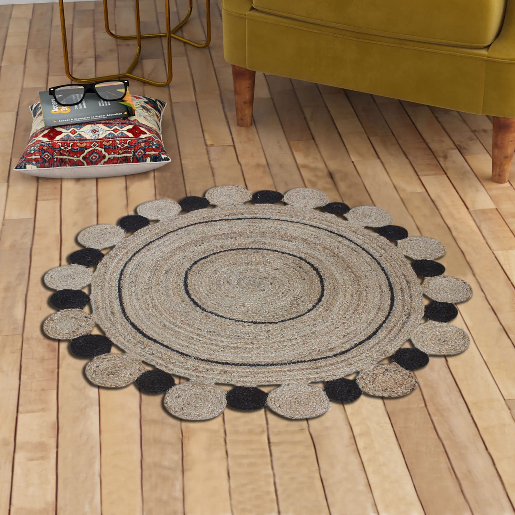 Tapis en jute tressés sur mesure pour salon et chambre