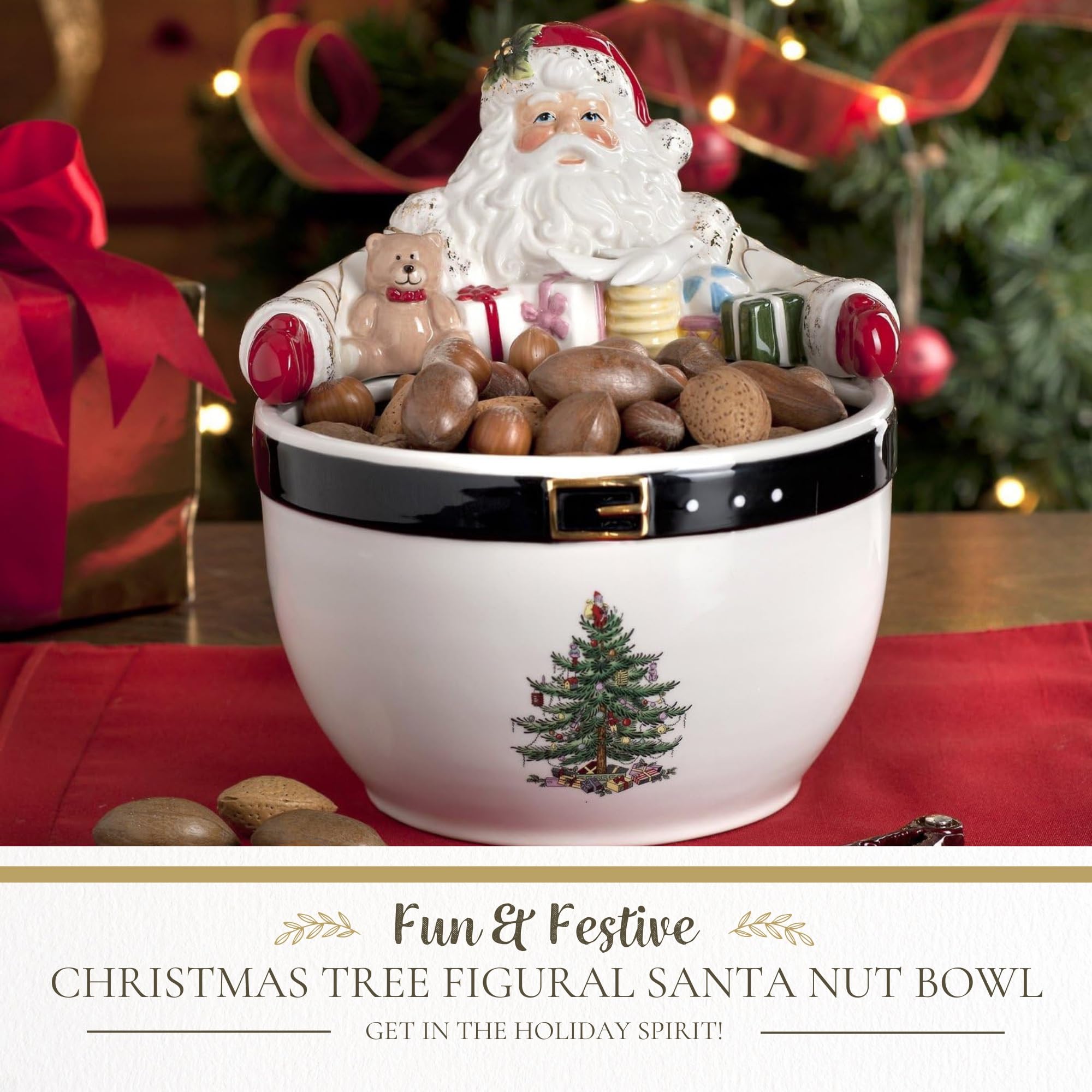 Amazon.com | Spode Christmas Tree 7-Inch Santa Nut Bowl