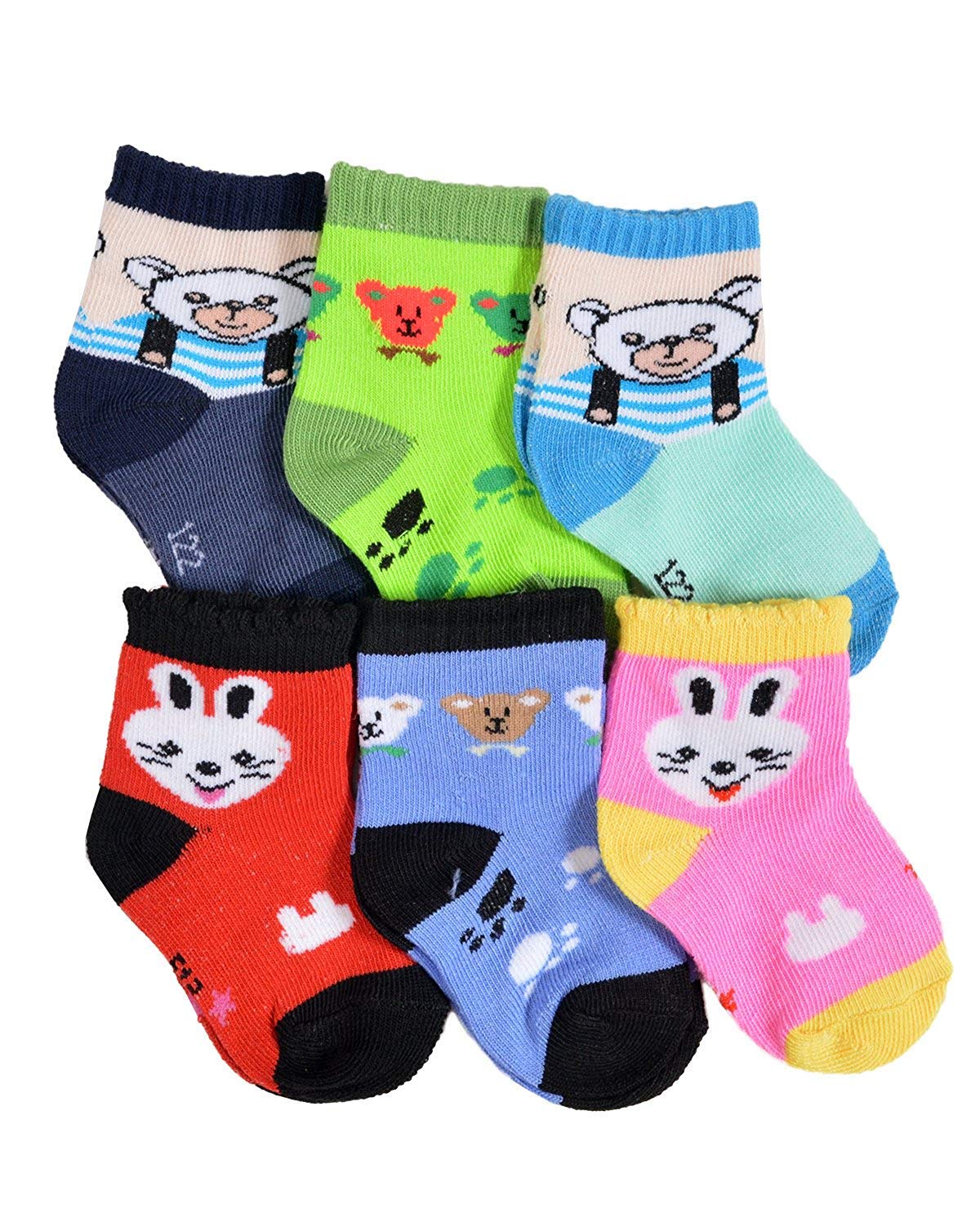 GOURAVSUMANA Soft Cotton Multicolor Baby Socks (Combo Pack of 6)-image-40