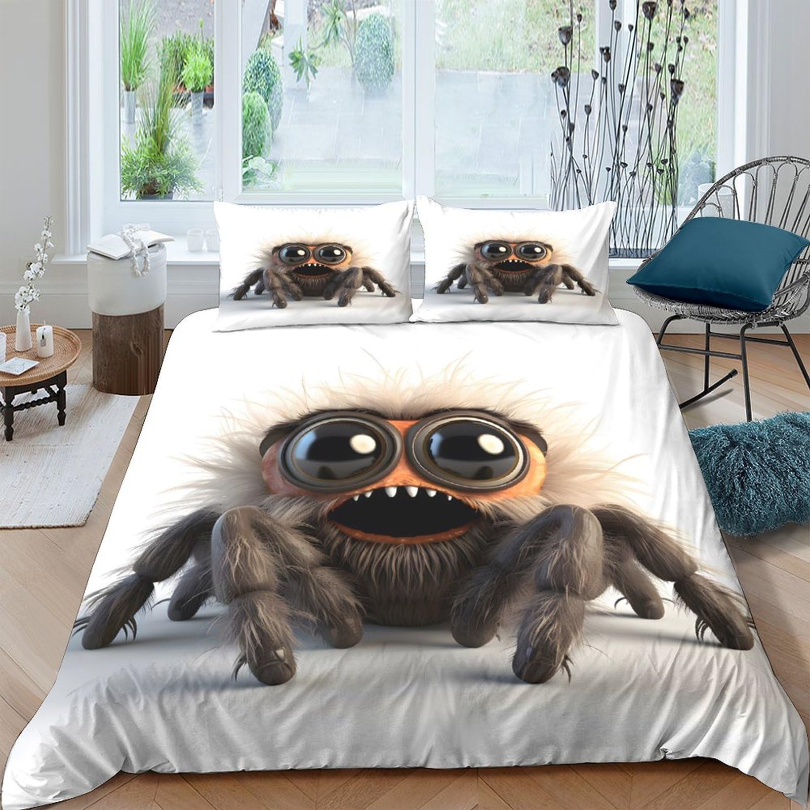 Housse de couette araignée 3D pelucheuse : finis les lits froids et rêches des enfants