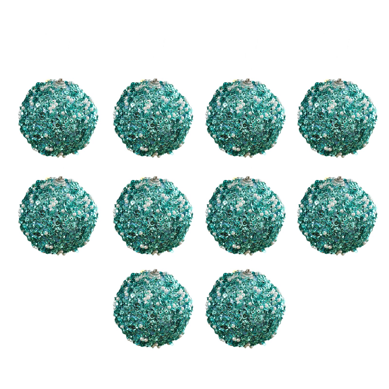 Tsophreniq 10Pcs Shatterproof Christmas Tree Baubles Festival Glittering Sequins Hanging Ornaments for Holiday Parties Decoration Seasonal Celebration Accent