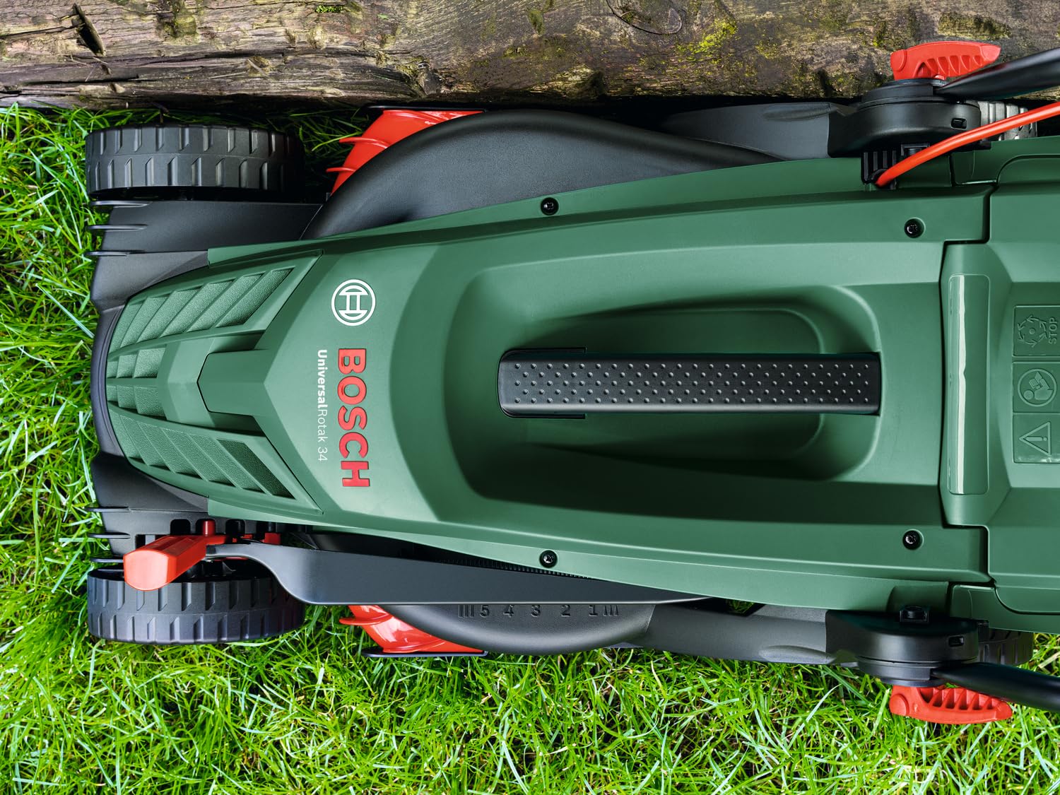 Bosch UniversalRotak 34-410 - Cortacésped con Cable (230 V, Ancho de Corte: 34 cm, Caja de césped de 40 litros, con peines de césped)