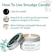 Vista 6 de Soul Sticks Smudge Kit de 3 piezas Sticks de eucalipto de 4 pulgadas de salvia, vela de mancha, espray de manchas para limpieza, meditación