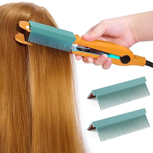 SAOROPEB 2 piezas de accesorios para alisar el cabello, plancha plana para alisar el cabello, accesorio de peine para alisar el cabello, profesional