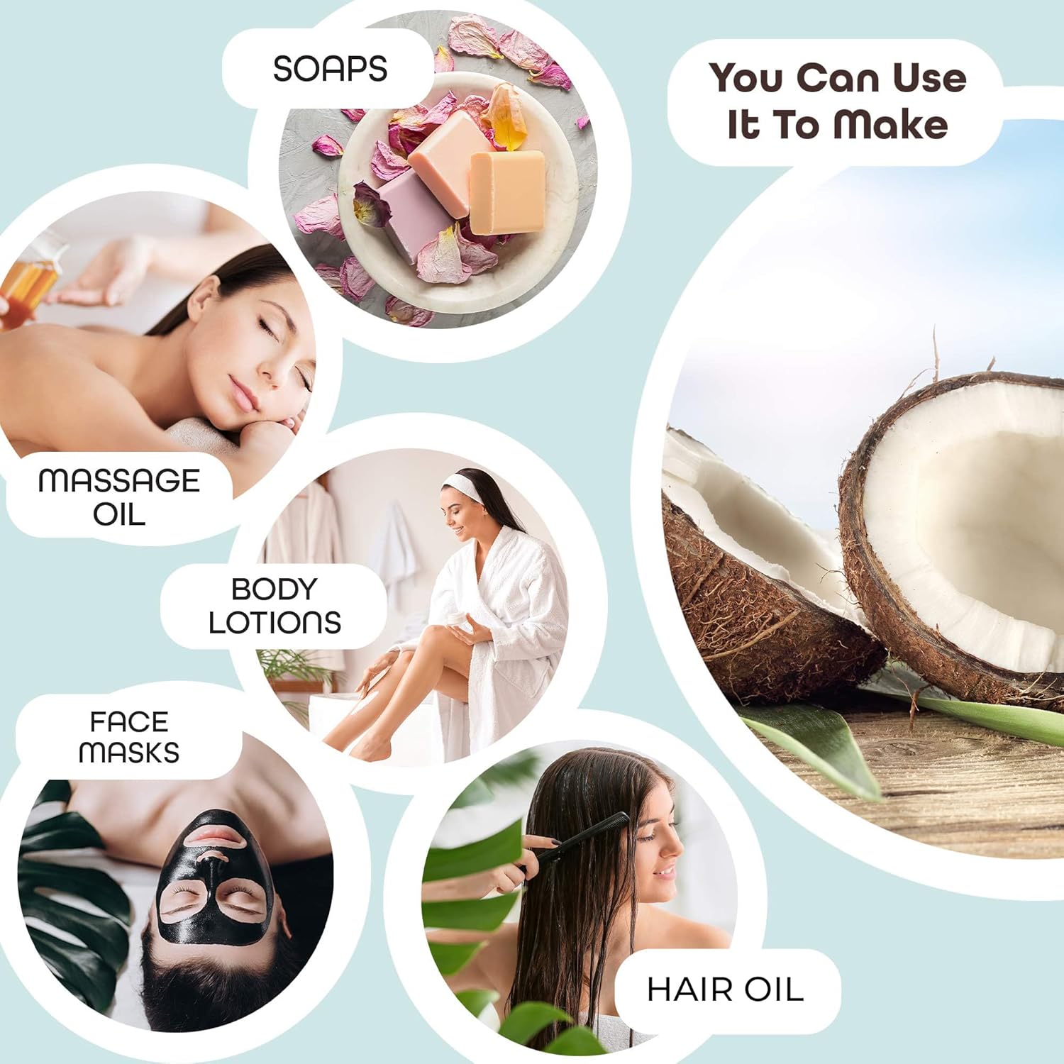 Premium Nature Fractionated Coconut Oil Massage Oil Carrier Oil for Essential Oils Mixing Dry Skin Moisturizer Fractionated Coconut Oil for Essential Oils for Skin Coconut Massage Oil 32 oz