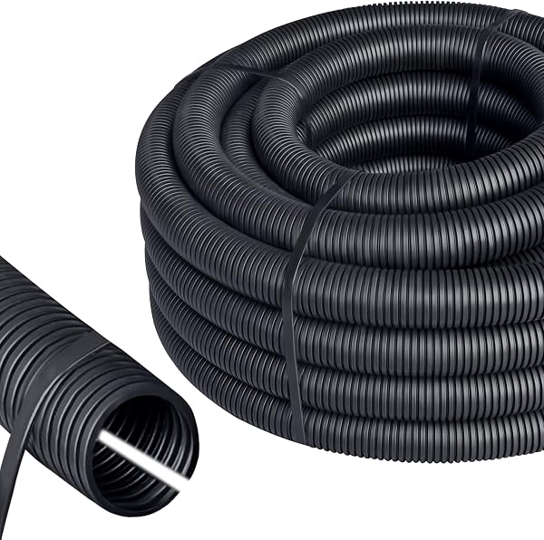 ISOLATECH Rura Karbowana Szczelinowa wew. Ø11mm, zew. Ø15mm x 10m PP | Czarna, REACH i RoHS, Do użytku wewnątrz i na zew