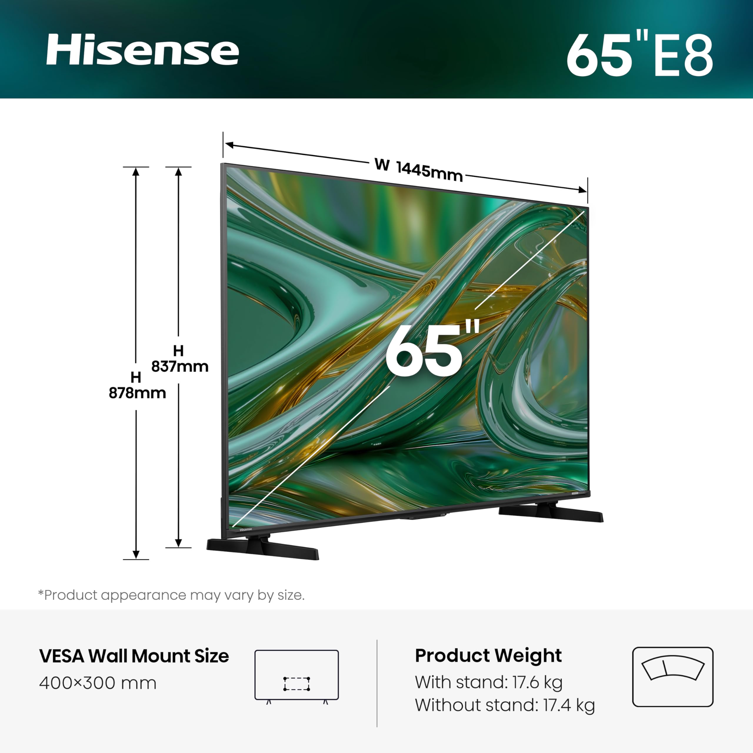 Hisense TV 65E8S (2026) 65" QLED Mini LED UHD 4K