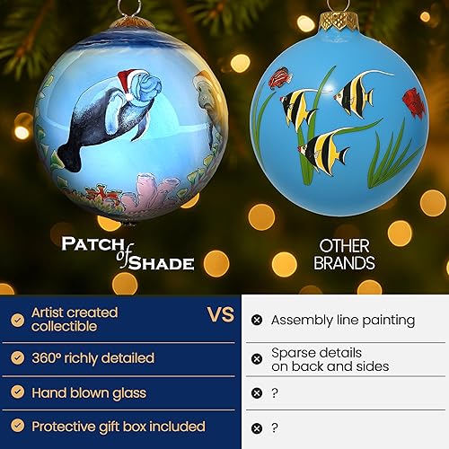 Miniatura 4 de Adorno coleccionable de manatí pintado a mano desde el interior del cristal con caja de regalo