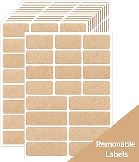 Kraft Label Stickers Removable Writable Gift Labels, Self-Adhesive Brown...