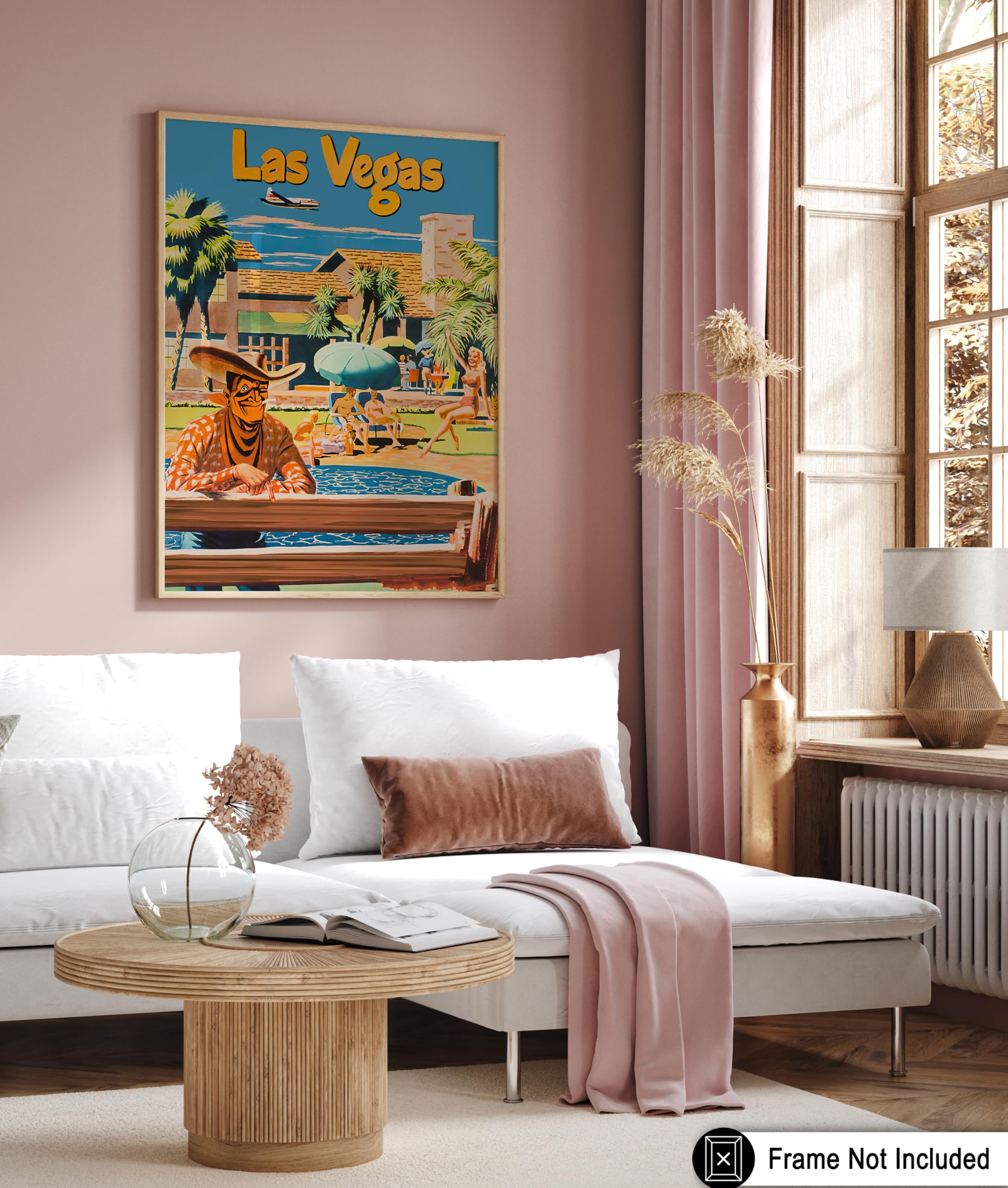 Affiche Vintage Las Vegas - Poster Rétro USA, Impression Murale Voyage, Reproduction Papier