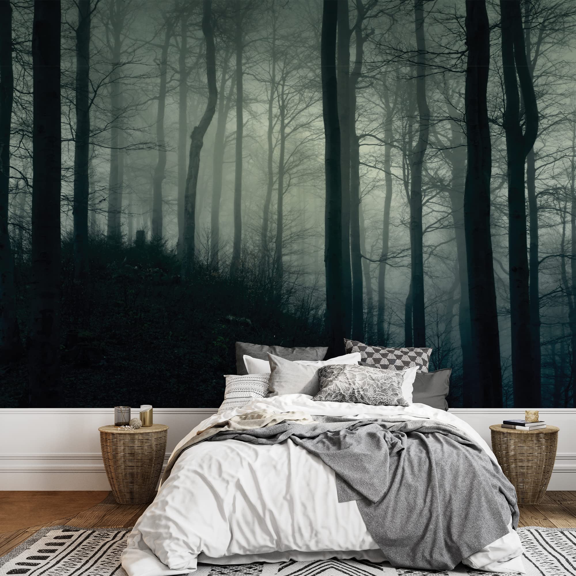 wall26 - Self-Adhesive Wallpaper Large Wall Mural Series (66"x96", Misty Forest)