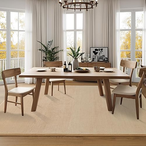 Vista 140 de JUNOVO - Alfombras de área ultra suaves de 4 x 5.3 pies, alfombras esponjosas para dormitorio, niños, niñas, bebés, sala de estar, suelo, cuarto