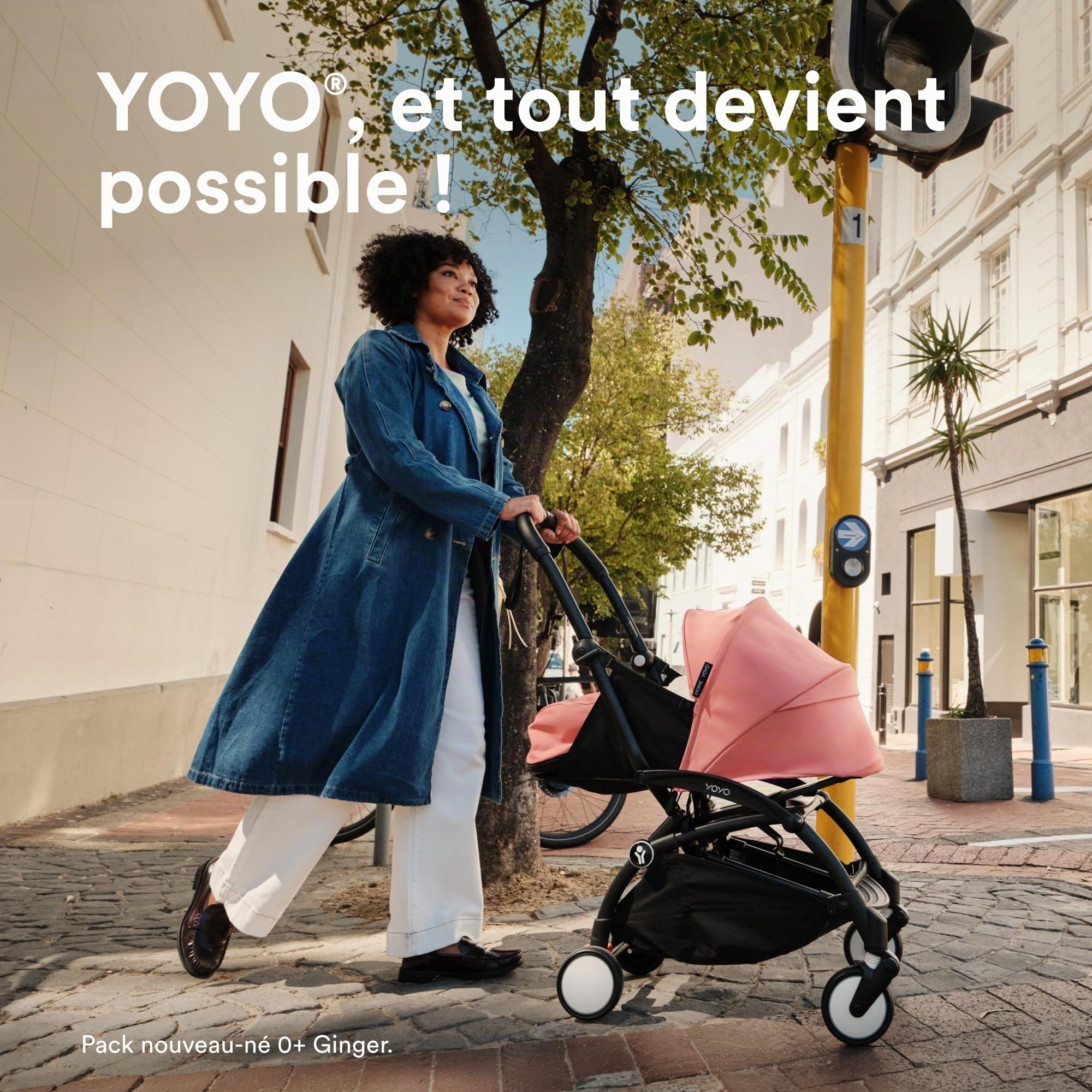 Poussette complète YOYO 3 châssis noir Pack 0+ et 6+ Bleu Air France - Stokke