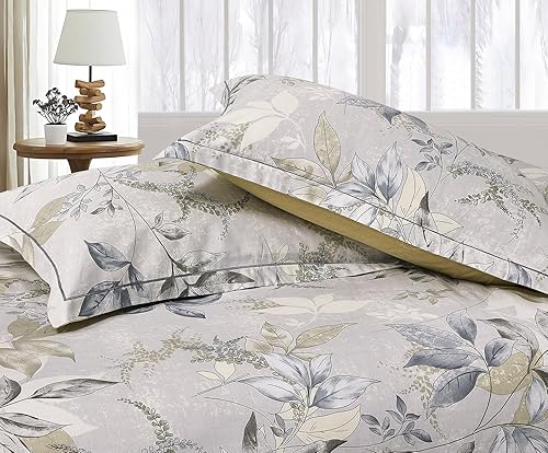 Miniatura 10 de SLEEPBELLA Edredón tamaño Queen 600 hilos de algodón dorado y azul estampado bohemio en blanco reversible beige juego de ropa de cama alternativo de
