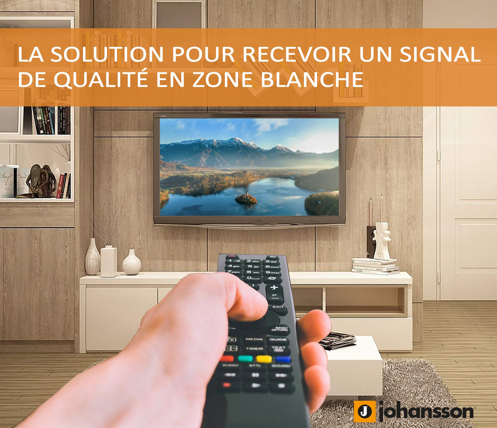 Kit Préamplificateur d'Antenne TV Johansson pour TNT Et TNT HD avec Filtre 4G/LTE Actif Et avec Alimentation. Kit Pré-Amplificateur UHF 15 à 35 DB + Alimentation Johansson
