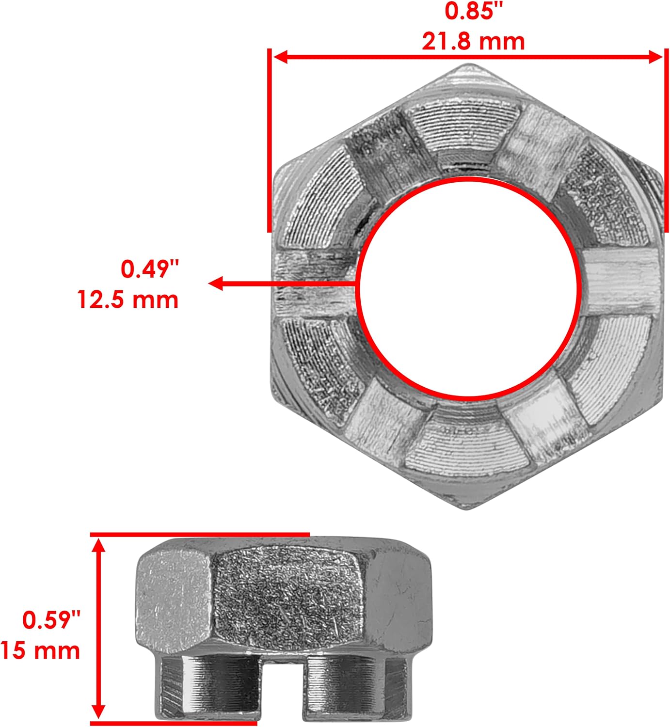 Caltric Front Axle Nut Compatible with Yamaha RT180J 1997 | RT180H | TW200H 1996 Qty 2 New