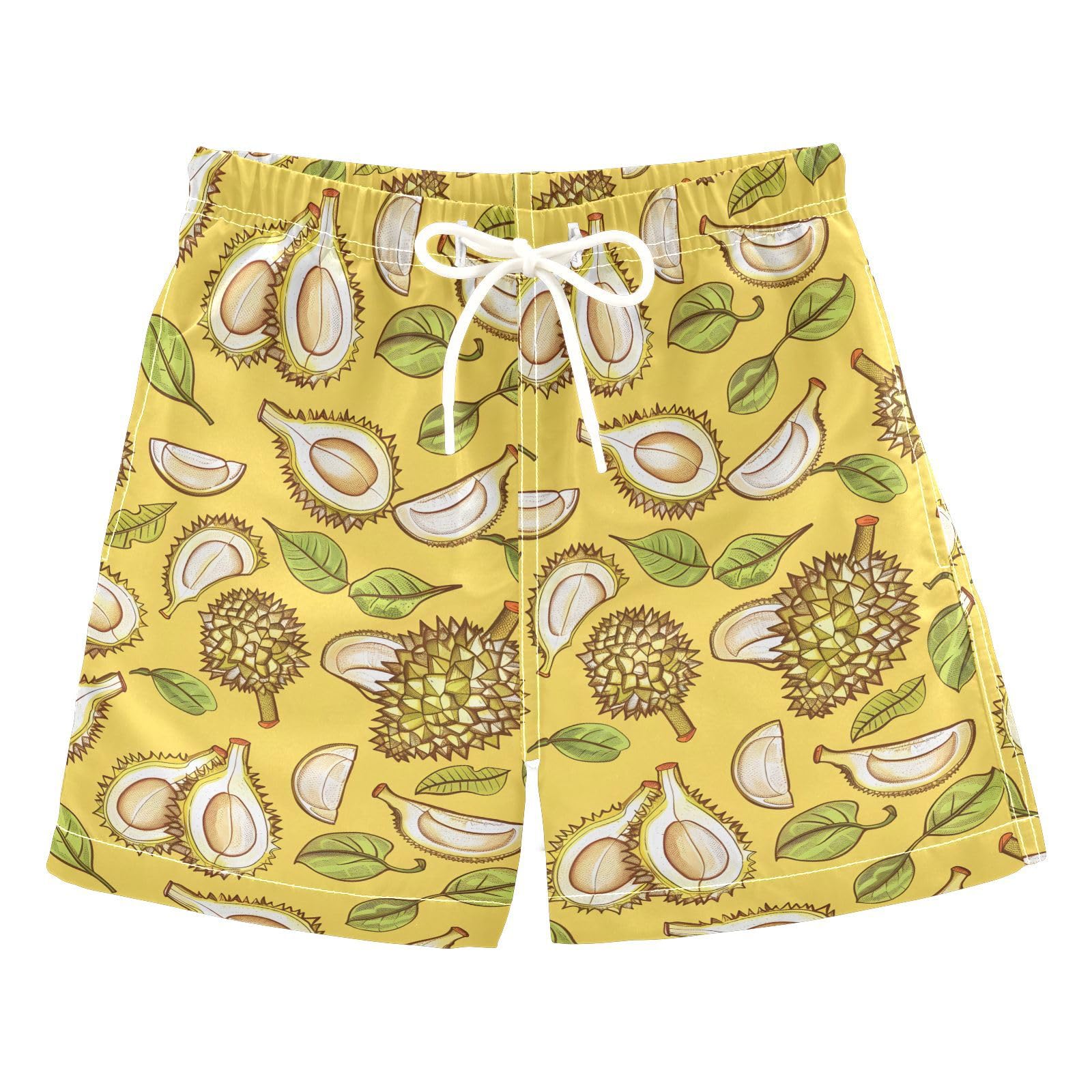 ALAZA Sweet Durian Leaf Fruit Boys Quick Dry Beach Board Shorts Kids Swim Trunks Bathing Suit Swimsuit 5T Multicolor