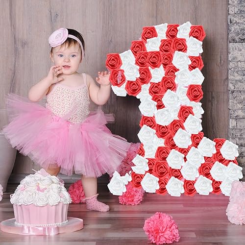 Miniatura 5 de Chuangdi 140 cabezas de rosas artificiales sin tallo para el día de San Valentín, cabeza de rosa de espuma artificial de 3 pulgadas sin tallo para