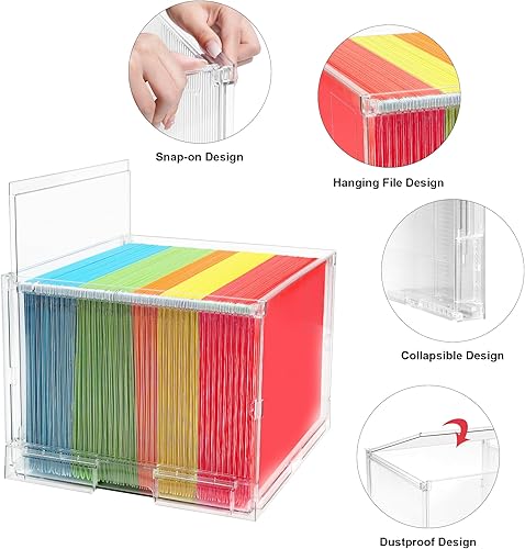 Miniatura 2 de UMAIL Caja de archivos, organizador de archivos colgantes, contenedores de almacenamiento portátiles con tapas, soporte de archivos tamaño carta