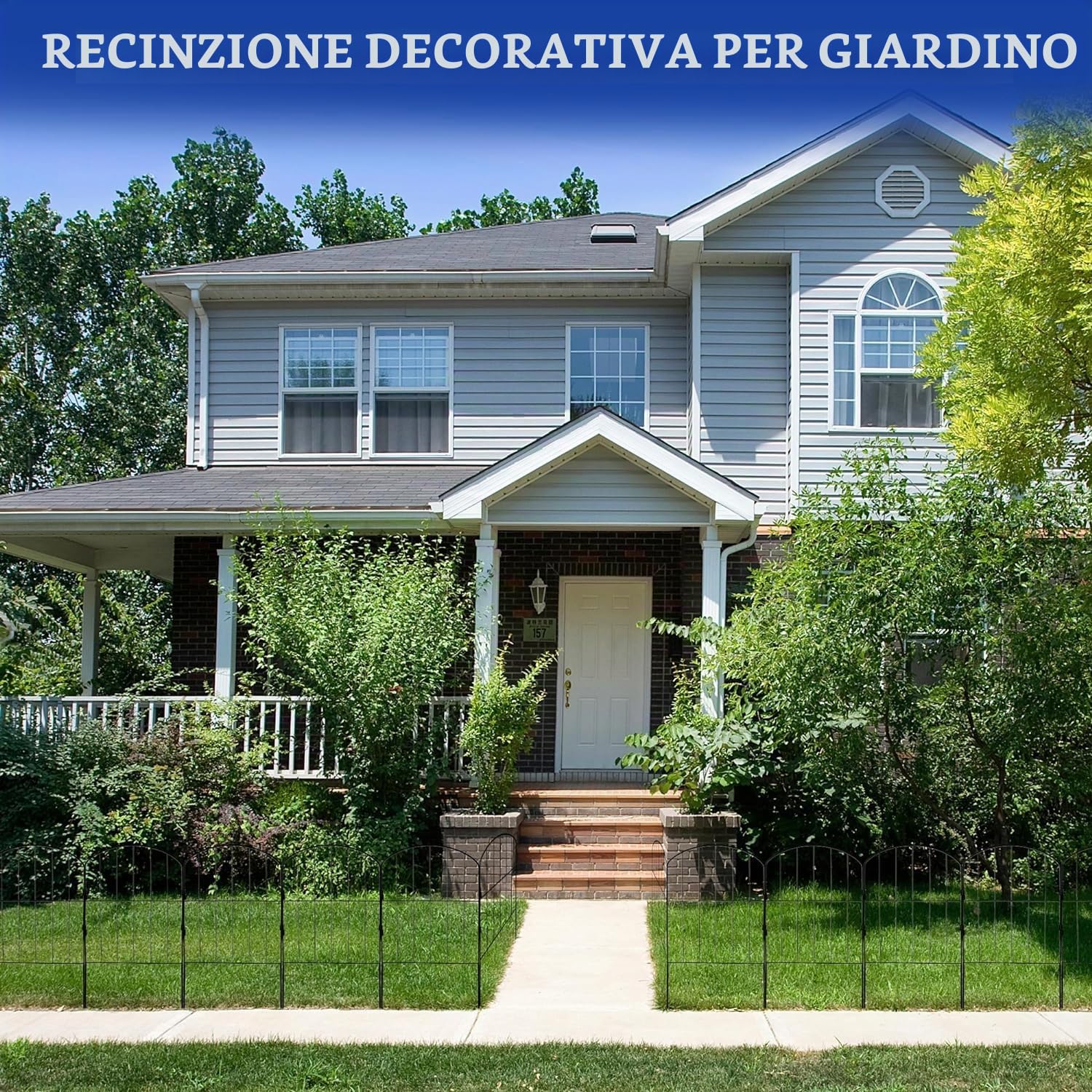 HEYOUTH 10 PCS Recinzione Giardino in Metallo,Recinzione per laghetto,Recinzione per Cani,Recinzione per Animali Domestici,per Giardino Cortile Aiuola(330 * 61CM)