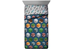 Minecraft Isometric Characters Twin Comforter: Immerse in the Minecraft Universe