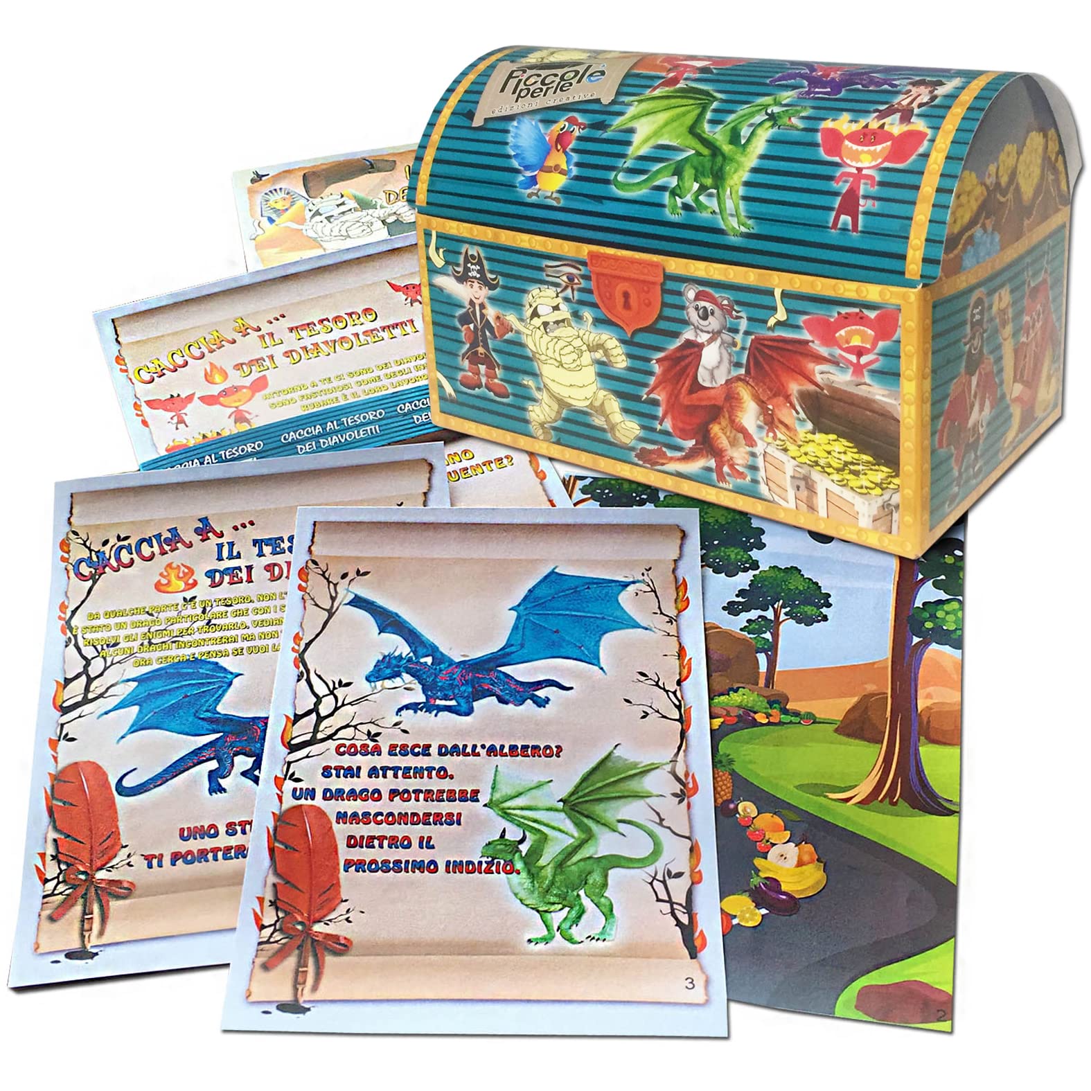 Caccia al tesoro dei mostri in scatola per casa o giardino o casa/giardino 8-10 anni - per feste di compleanno - giochi per bambini