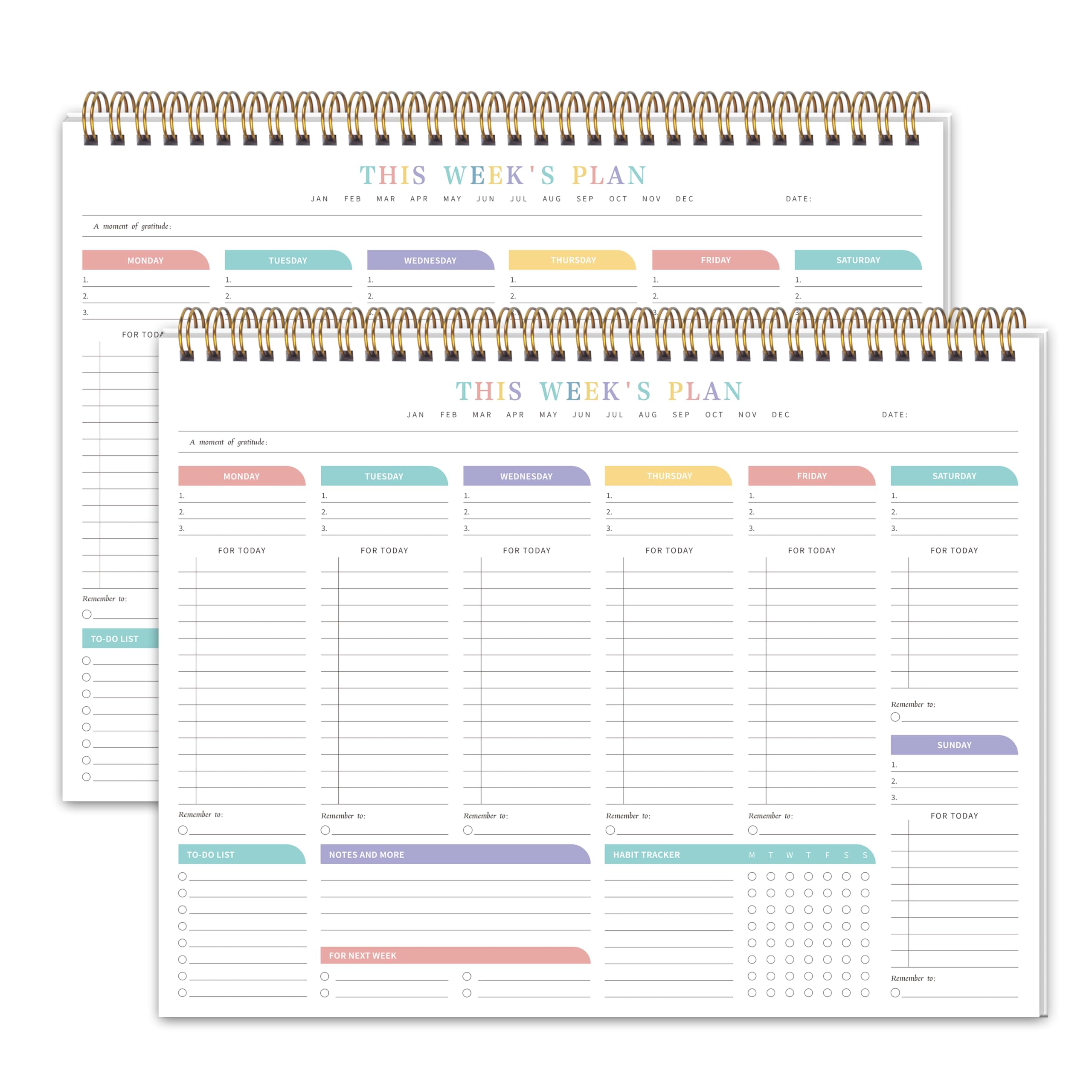 2PC Weekly To Do List Notepad with Habit Tracker, 8.5" x 11" โ image 1