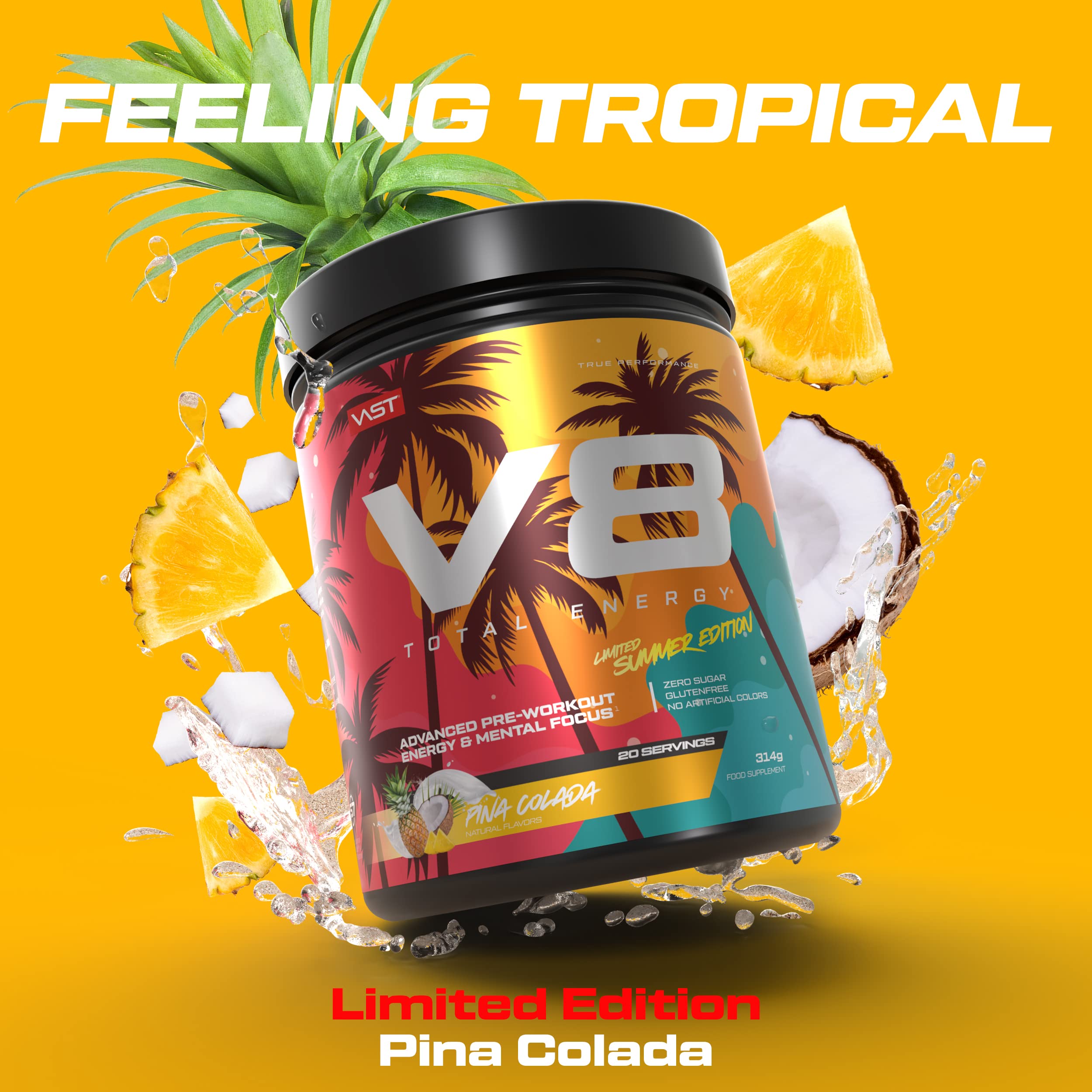 VAST V8 Total Energy (20 Servings) Pina Colada - Édition limitée