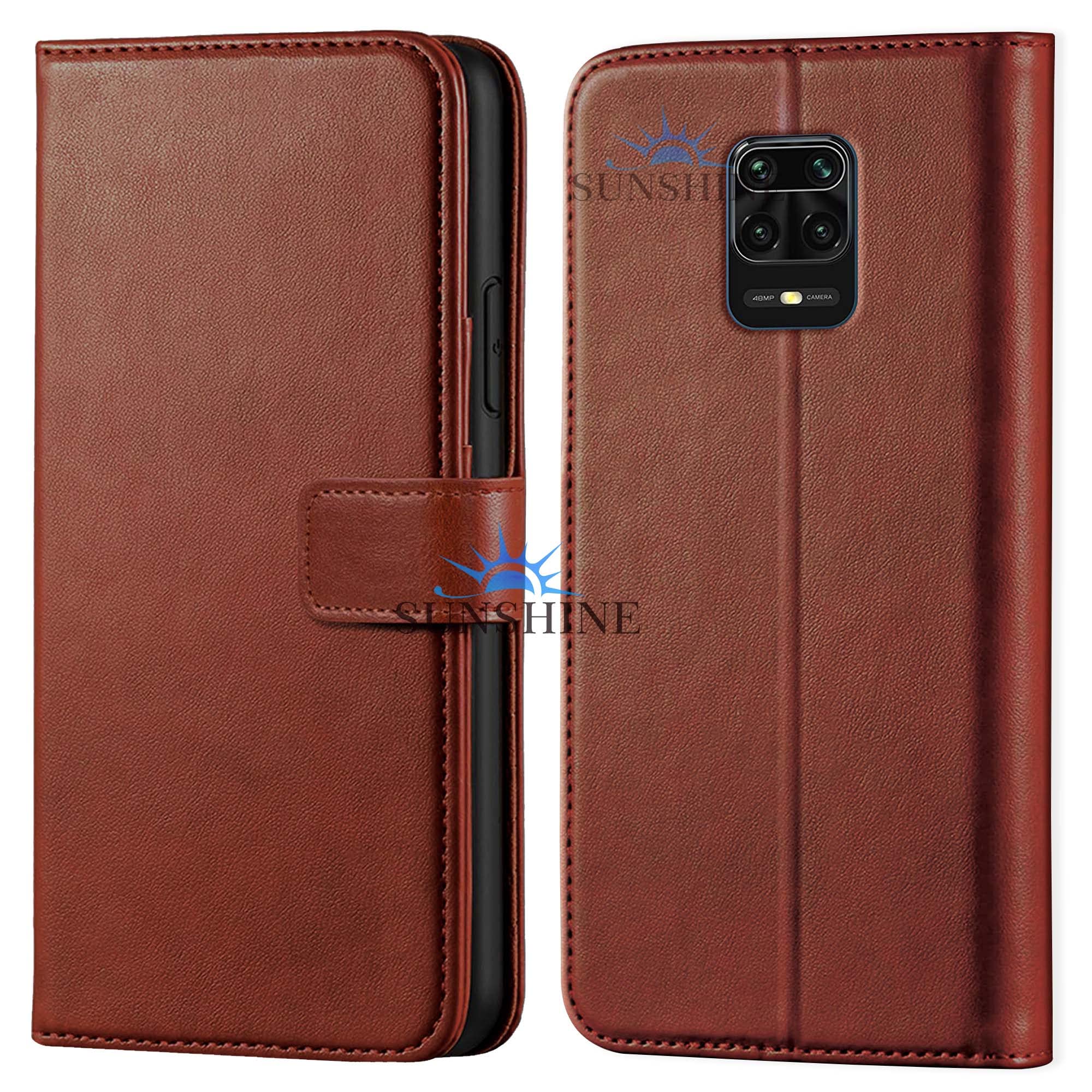 Leather Vintage Shock Proof Flip Case Back Cover for Mi- Note-9 pro Sport (Flexible | Leather Finish | Card Pockets Wallet & Stand |Brown)-image-15