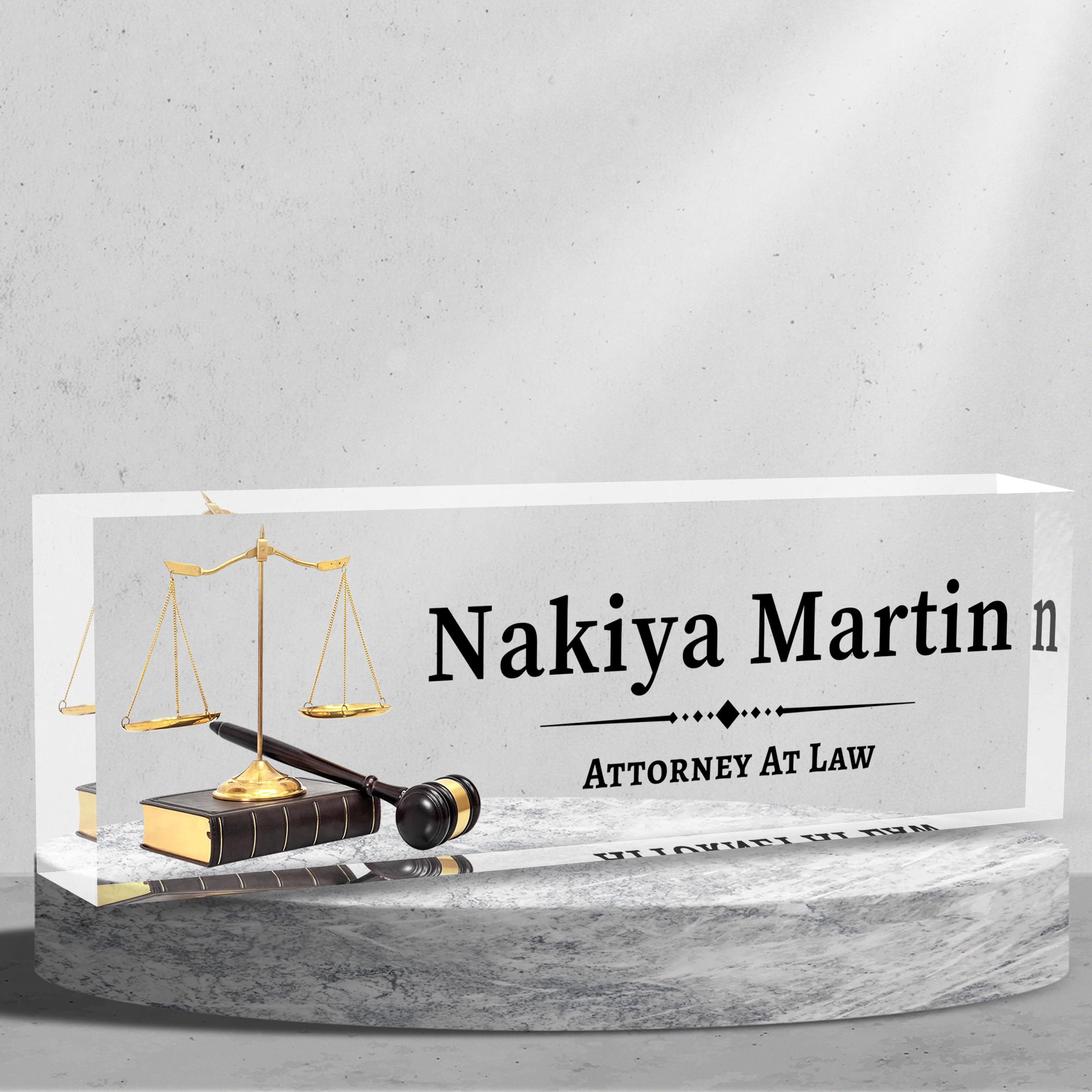 Personalized Name Plate for Desk Custom Acrylic Desk Name Plate Custom Employee Appreciation Gifts Office Gifts for Women, Men, Boss, Coworkers,