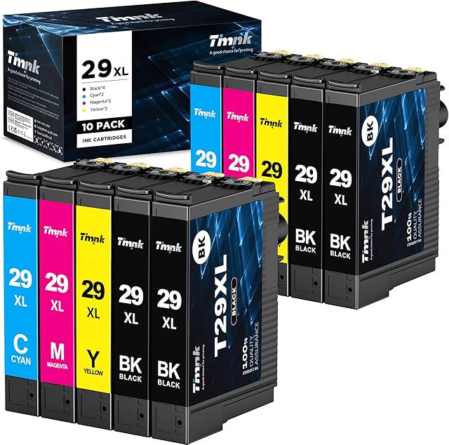 Timink 29 XL Ink Cartridges Multipack Replacement for Epson 29 XL with Compatible for Epson Expression Home XP-355 XP-342 XP-245 XP-352 XP-235 XP-442 XP-335 XP-255 XP-257 XP-332 XP-345 (10-Pack)