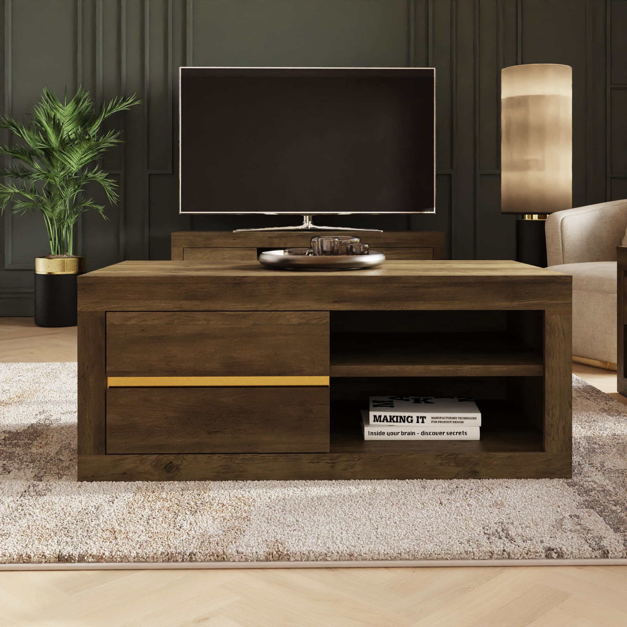 Astley 2 Drawer 2 Shelf Coffee Table from B&Q