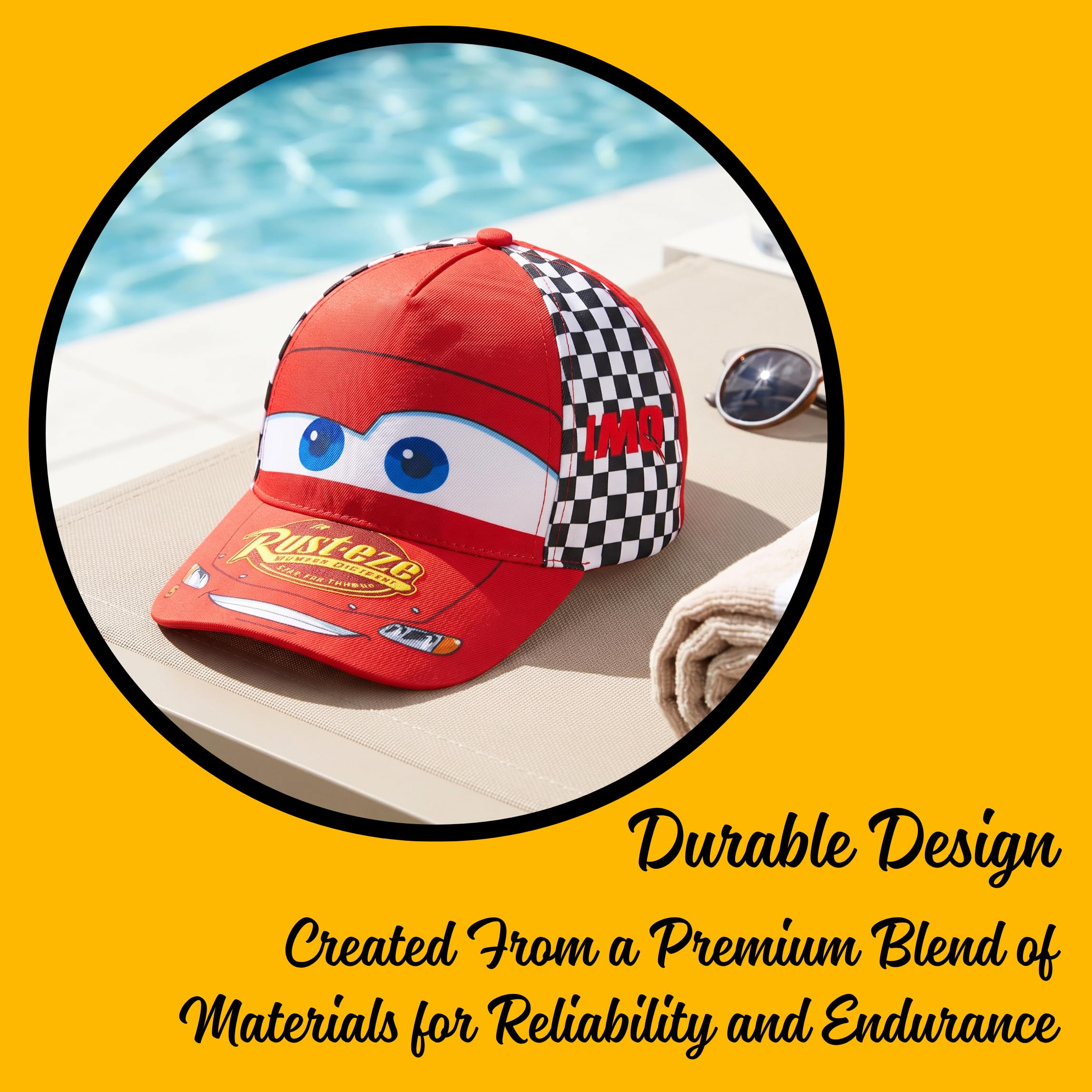 Disney Pixar Cars Lightning Mcqueen Gorra de Béisbol para Niños, Gorra de Verano Infantil