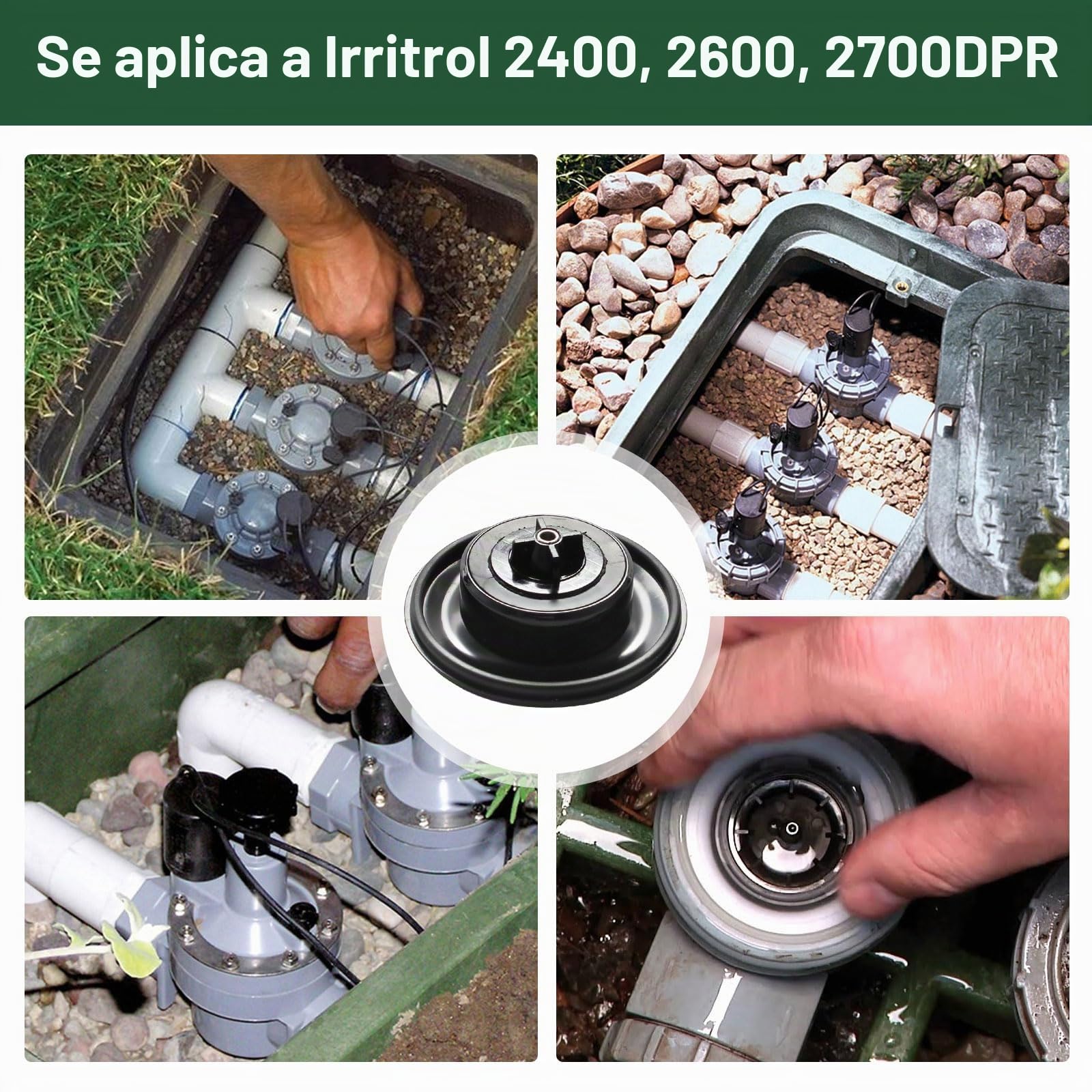 Diafragma de válvula de repuesto de 3/10.2 cm - 2.5 cm | 100236 para Irritrol 2400, 2600,2700DPR, paquete de 2
