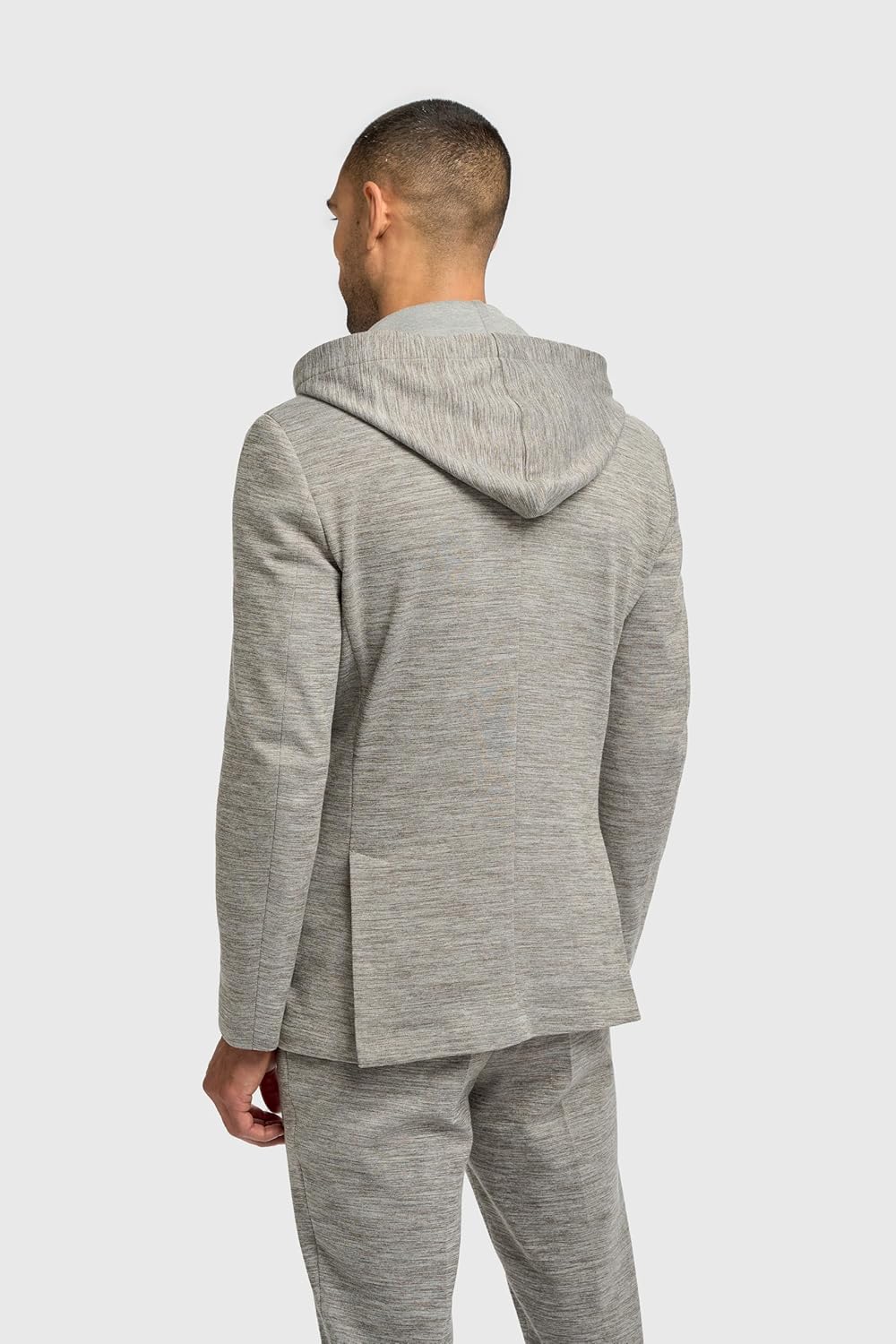 Men’s Cotton Blend Casual Suit 2-Piece Smart Sporty Outfit with Detachable Hood Sold Separately