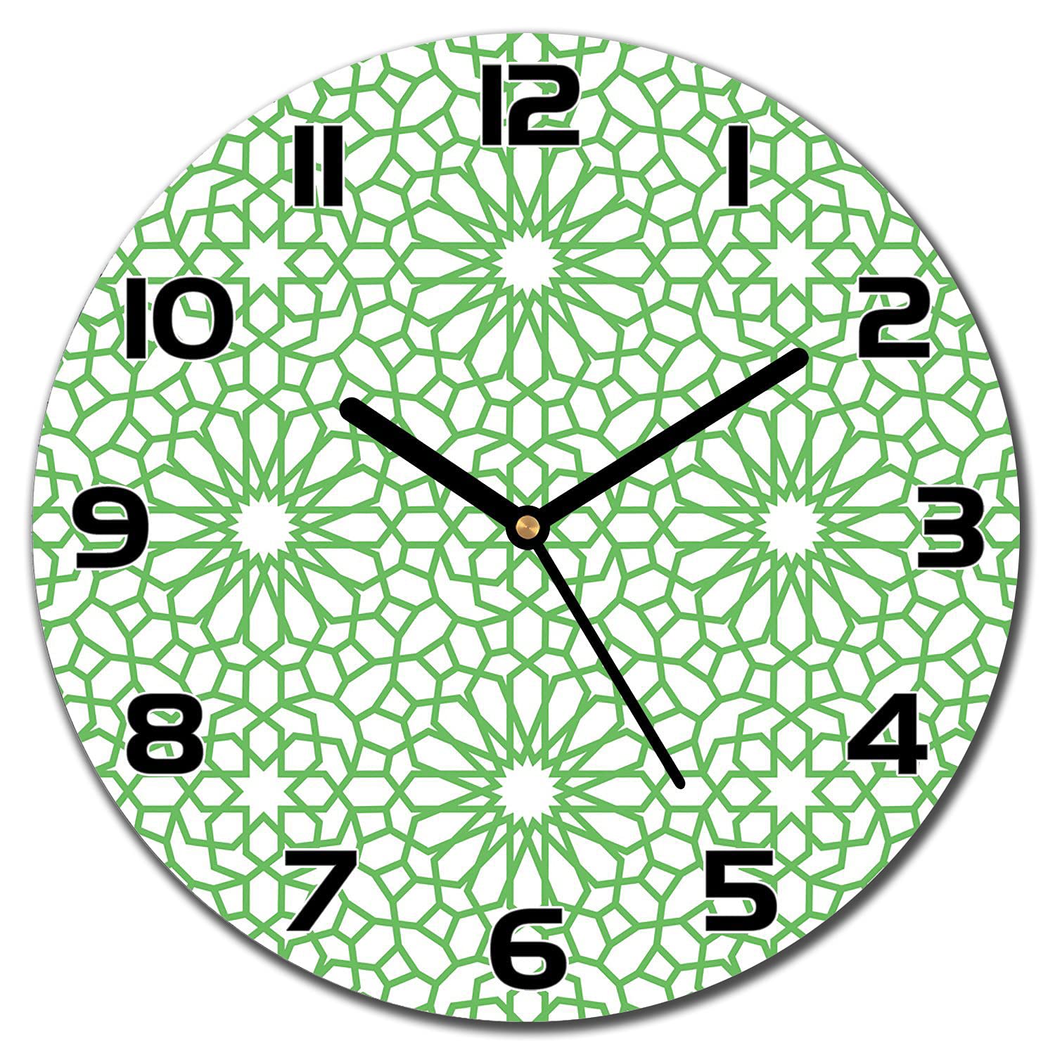 Horloge en verre géométrique à aiguilles noires Coloray 30 cm