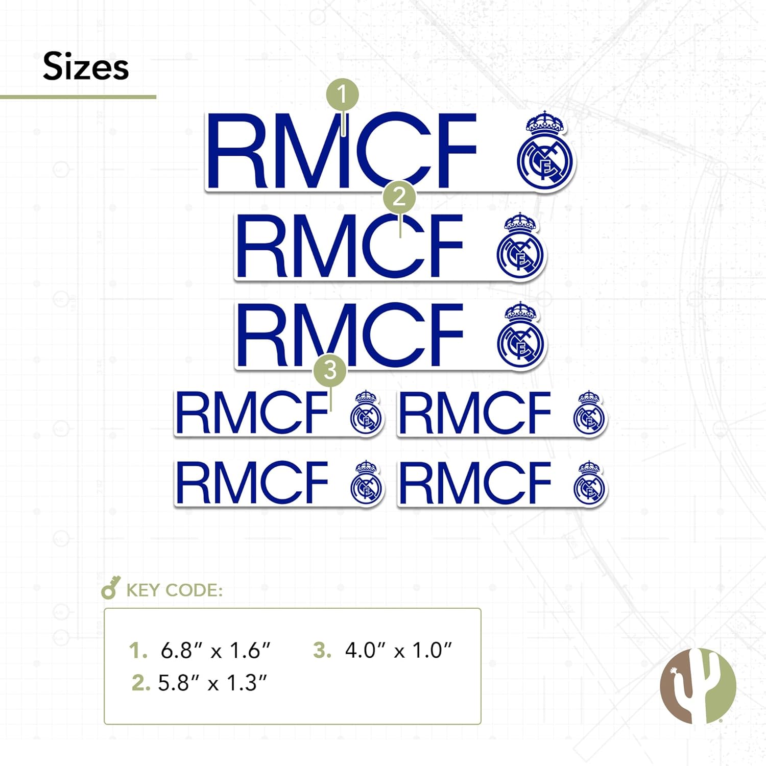 Desert Cactus Real Madrid FC Sticker Decal Vinyl Los Blancos Madridistas Soccer Laptop Water Bottle Car Scrapbook (Type 3-3) - Image 3