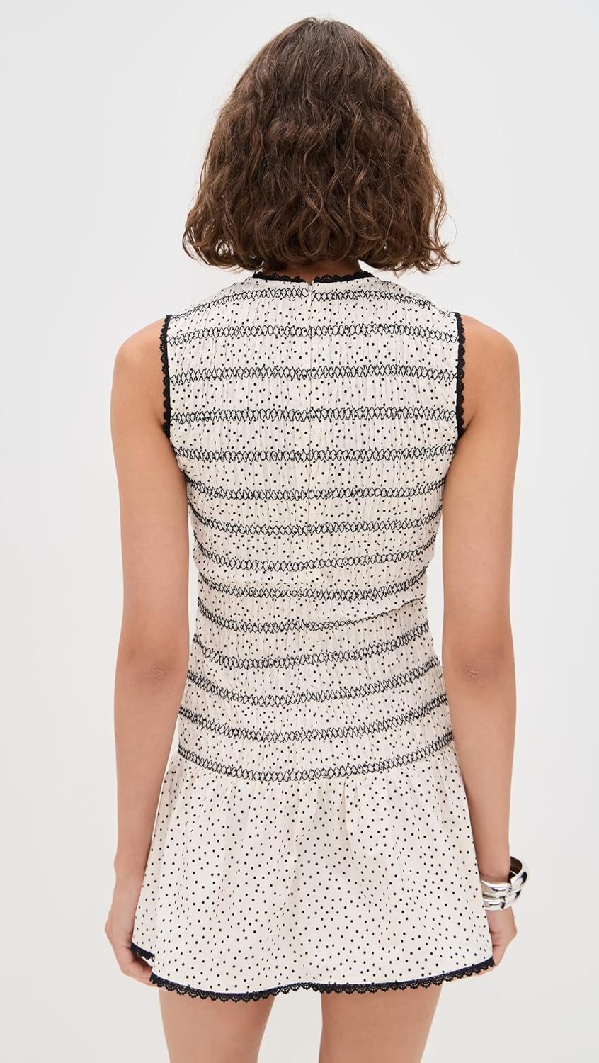 Another Girl Women's Polka Dot Smocked Mini Dress - Image 4