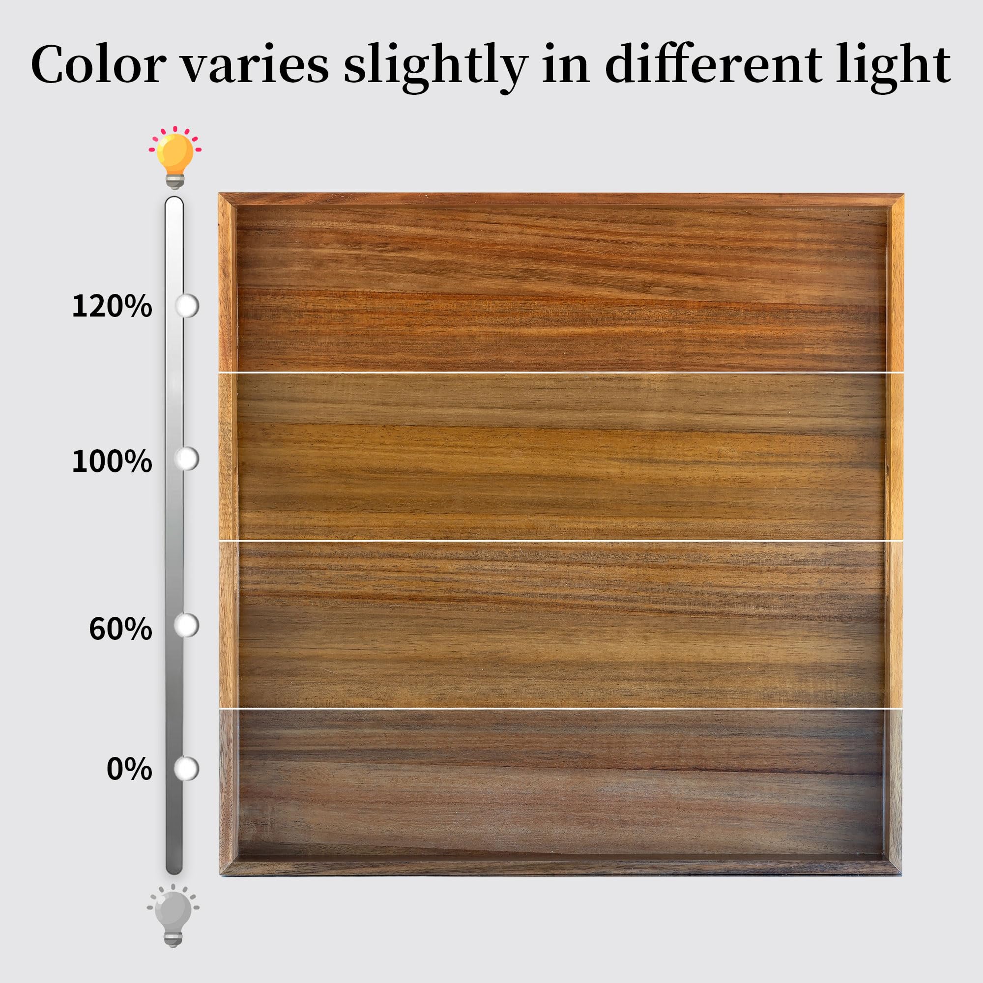 Hanobe Vassoio da portata sopra ottomano grande: vassoio decorativo quadrato in legno XXL da 50 cm con manici per tavolino da caffè, decorazione rustica per soggiorno