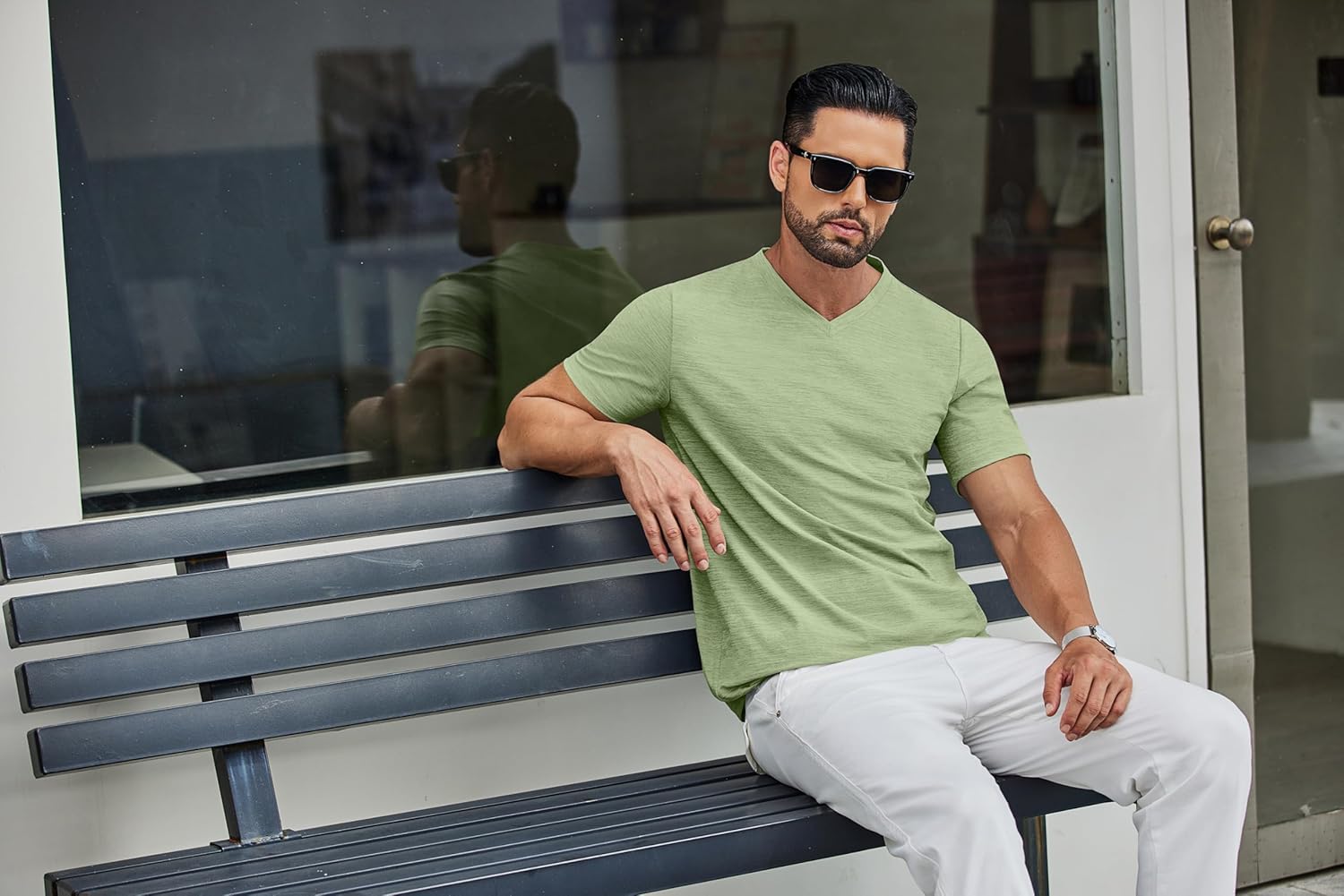 COOFANDY Men's T Shirts Short Sleeve Classic V Neck T-Shirt Casual Summer Basic Tee Shirt - Image 4