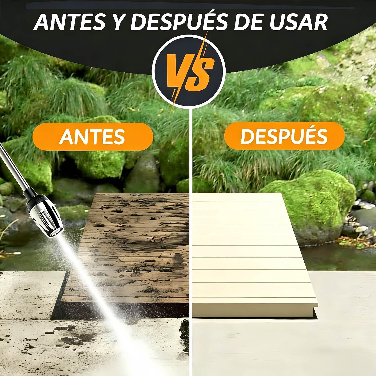 Jetterix Pressure Washer 2026 – Boquilla de Alta Presión para Manguera, Cañón de Espuma Multifuncional con Niveles Ajustables – Limpiador para Coche, Terraza, Jardín y Patio (2pcs)