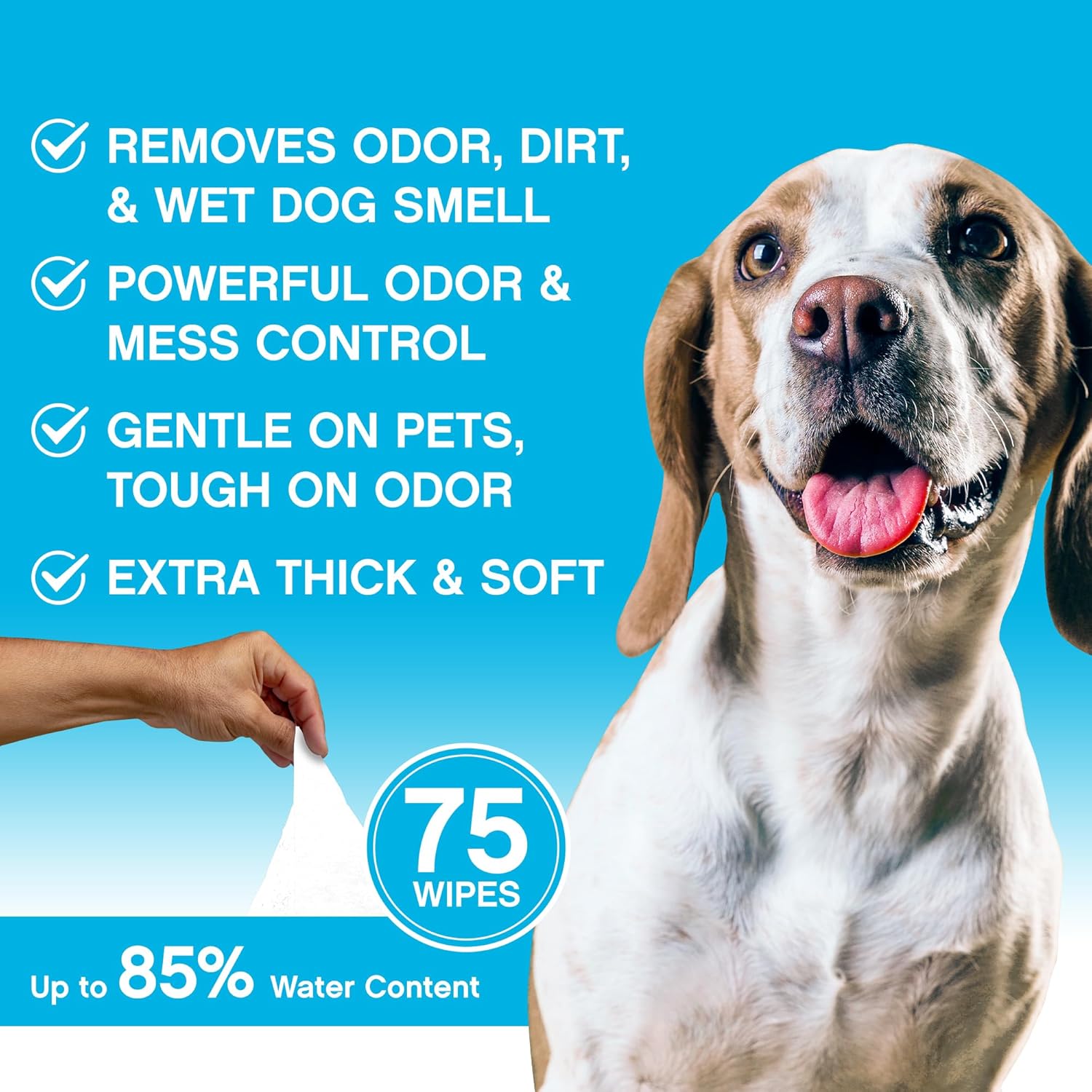 NonScents Refrigerator Deodorizer (4-Count) & Dog Grooming Wipes (75-Pack) - Ultimate Odor Control Bundle - Fragrance-Free, Long-Lasting Freshness for Your Fridge & Pet Care