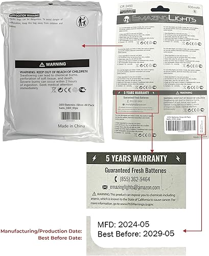 Miniatura 9 de Pilas de botón de litio 3 v para relojes llaveros electrónica juguetes CR2450 de Emazing Lights Plateado 20