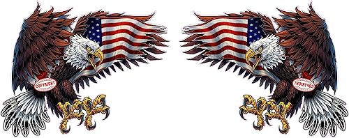 Pares de calcomanías con la bandera estadounidense del águila americana 2023 (6 x 4 pulgadas cada uno)