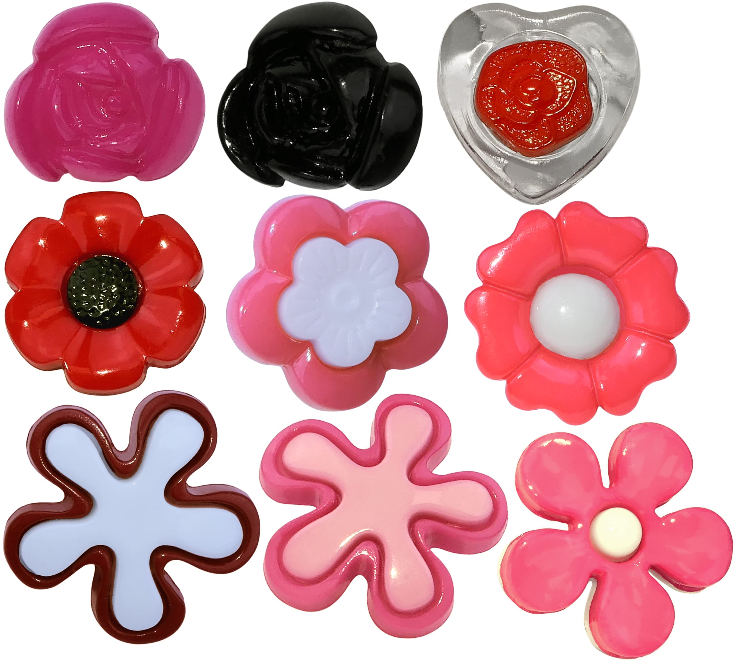 AERZETIX C74868 Lot De 10 Boutons à Coudre à Queue Ronds 15 Mm Couleur