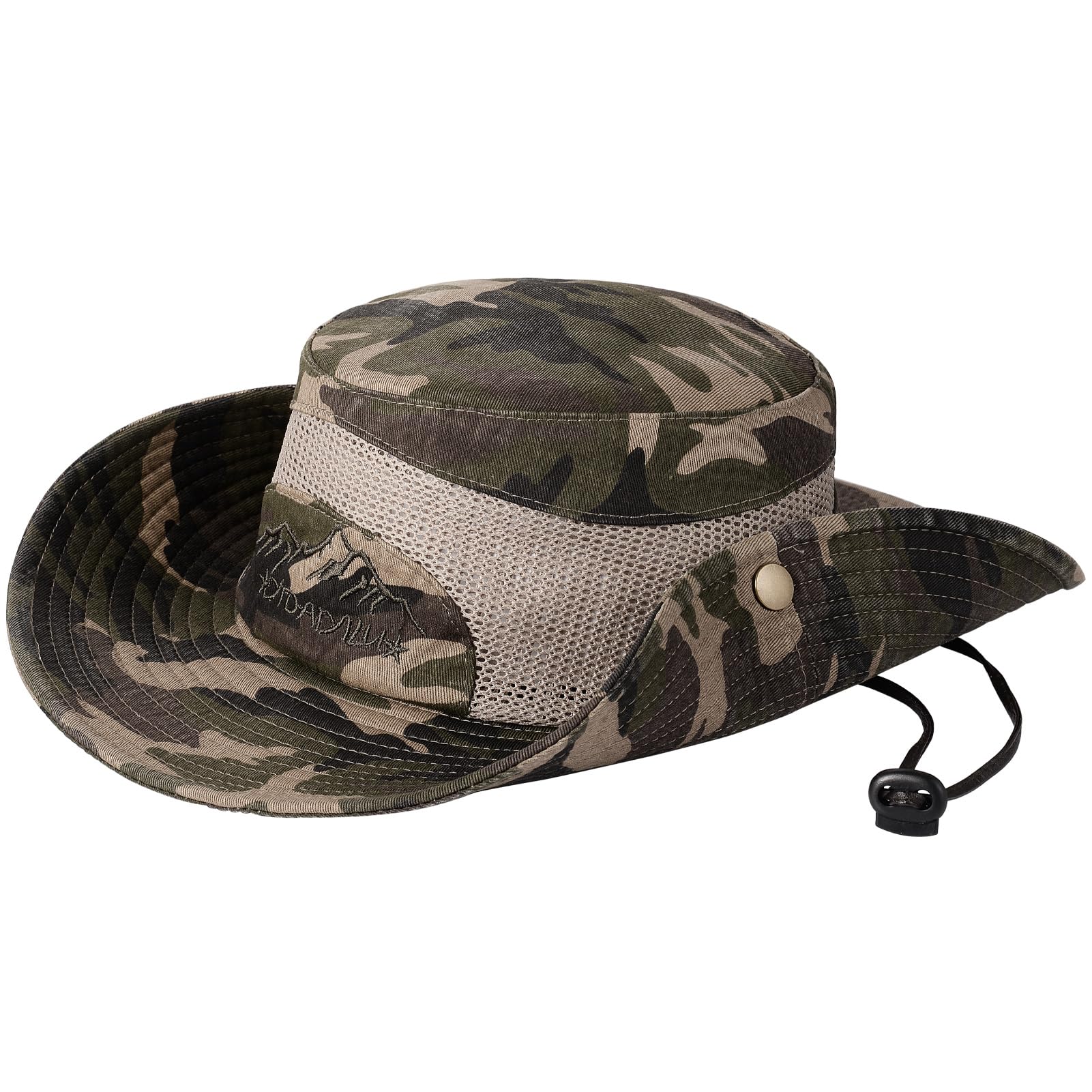 Obling Sun Hat UV Protection Bucket Hat Summer Hats Beach Hat Safari Boonie Hat Foldable Fishing Hat with Breathable Mesh and Adjustable Chin Strap for Men Women (Camo)